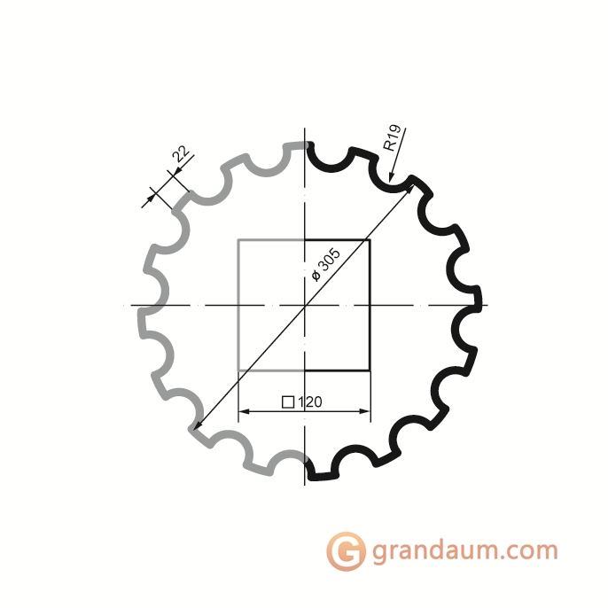 Prestige decor LC 102-21 тело с каннелюрами без покр Full (2,00м)