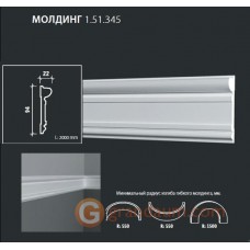 Молдинг с гладким профилем Европласт 1.51.345 (М-345)