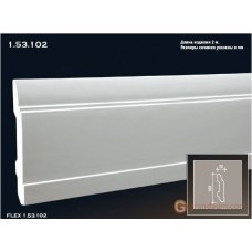 Напольный плинтус с гладким профилем Европласт 1.53.102 (ПЛ-102)