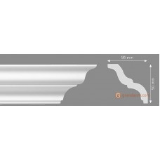Потолочный плинтус с гладким профилем, багет Homestar MT 95*90ММ