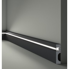 Напольный плинтус с гладким профилем NMC IL11 BLACK